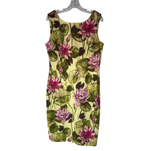 Talbots Dress VTG Green Tropical Print Beachy Vacation Sleeveless Resort Size 14 - Picture 1 of 11